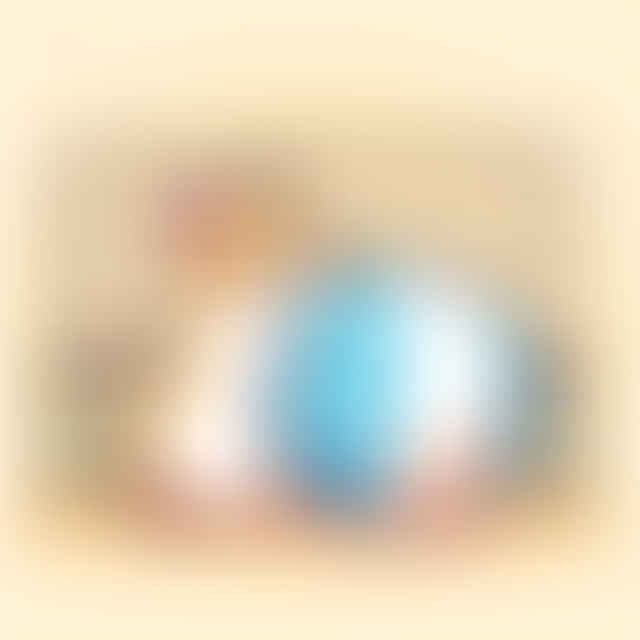 hamster sniffing an exercise ball next to its cage